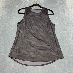 Spyder Active Tank Top Womens Large Gray Camouflage Stretch Sleeveless Pullover